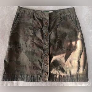 Anthropologie Green Mini A-Line Cargo Skirt